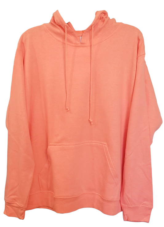 BEACH PLEASE (on back) Coral Heather Lightweight Hoodie