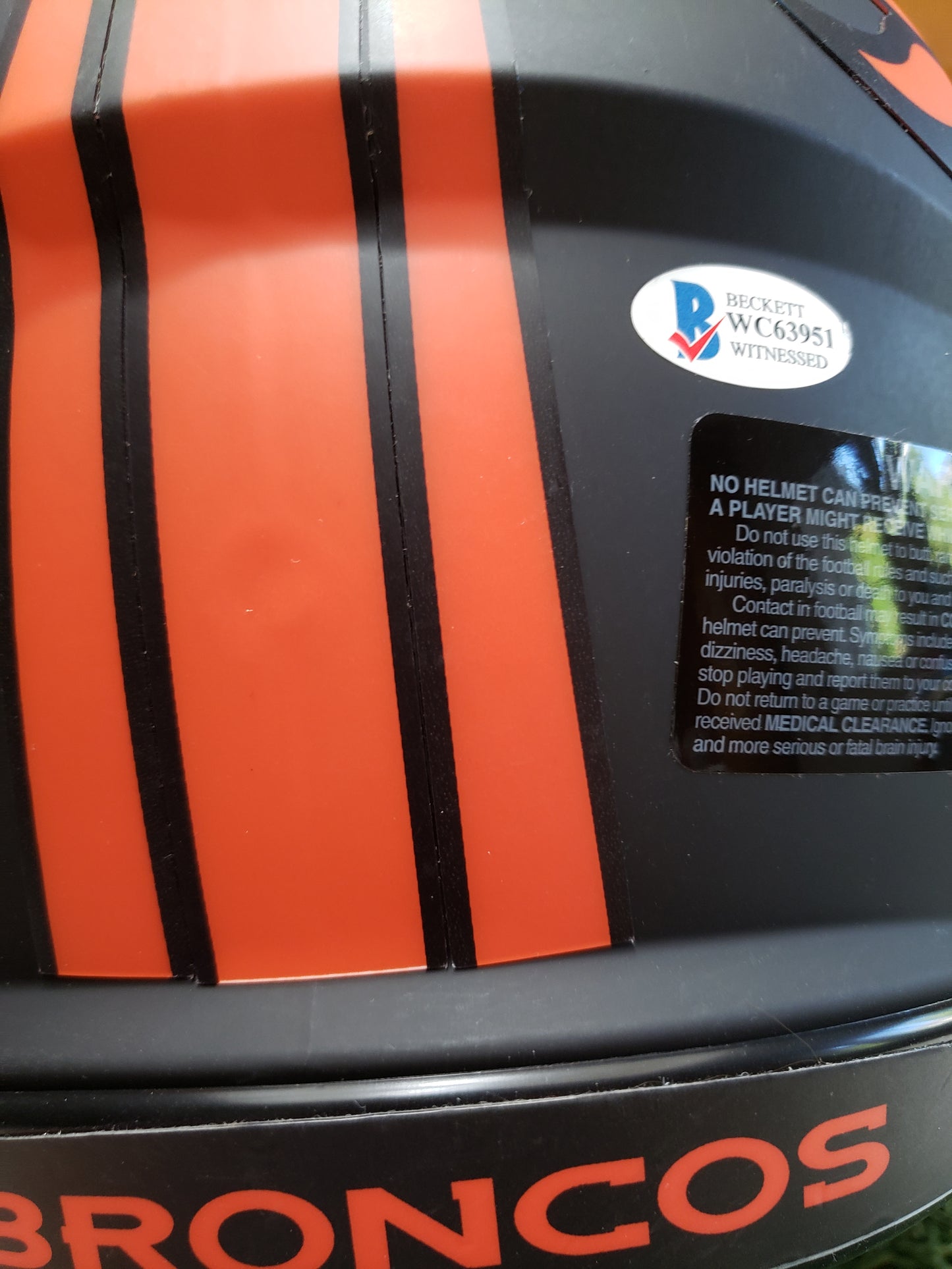 John Elway Autographed Broncos Eclipse Authentic Full-Size Football Helmet - BAS