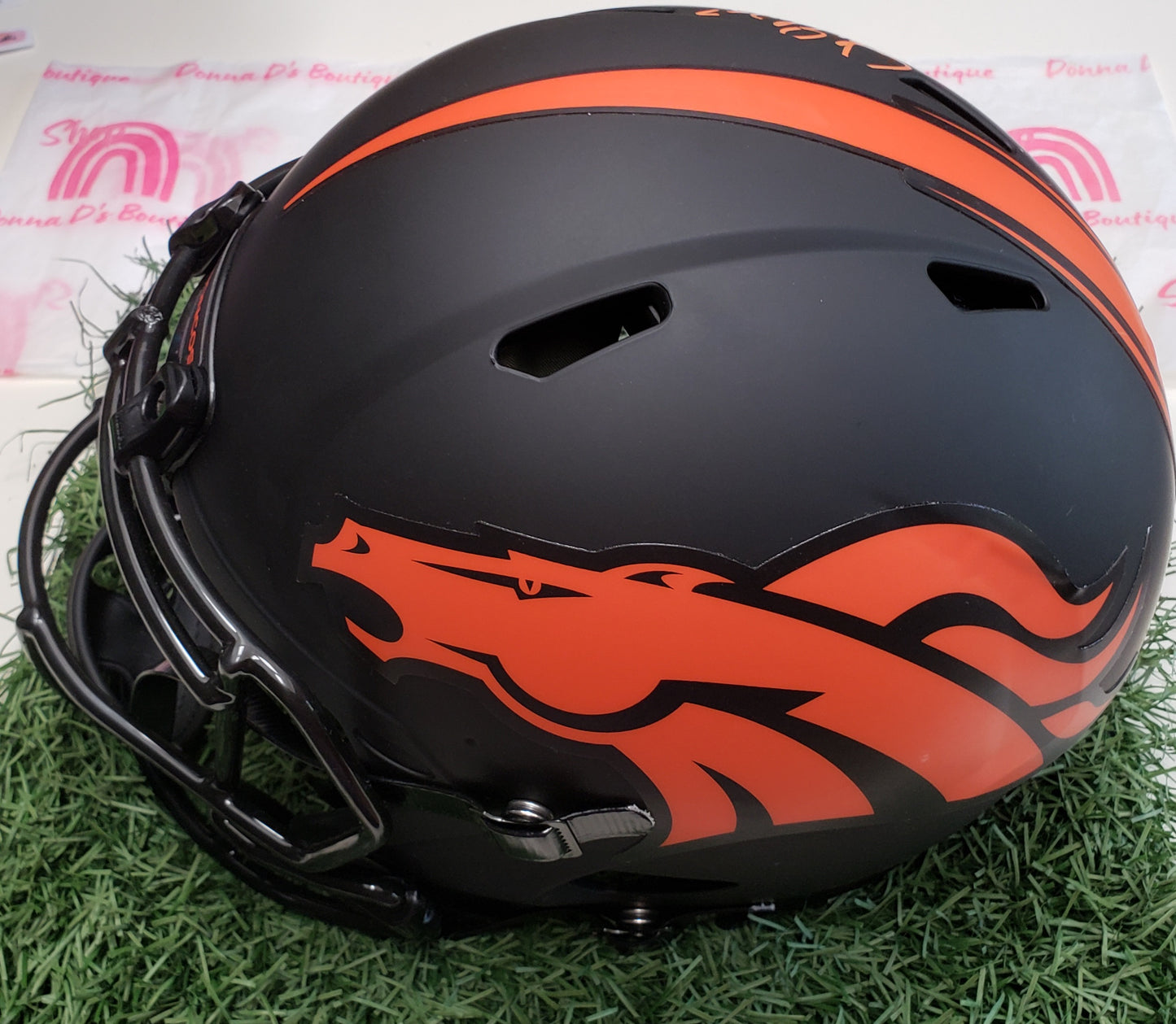 John Elway Autographed Broncos Eclipse Authentic Full-Size Football Helmet - BAS