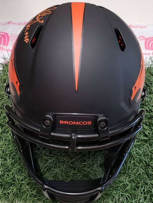 John Elway Autographed Broncos Eclipse Authentic Full-Size Football Helmet - BAS