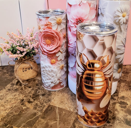 Gold Queen Bee 3D - 20oz Tumbler