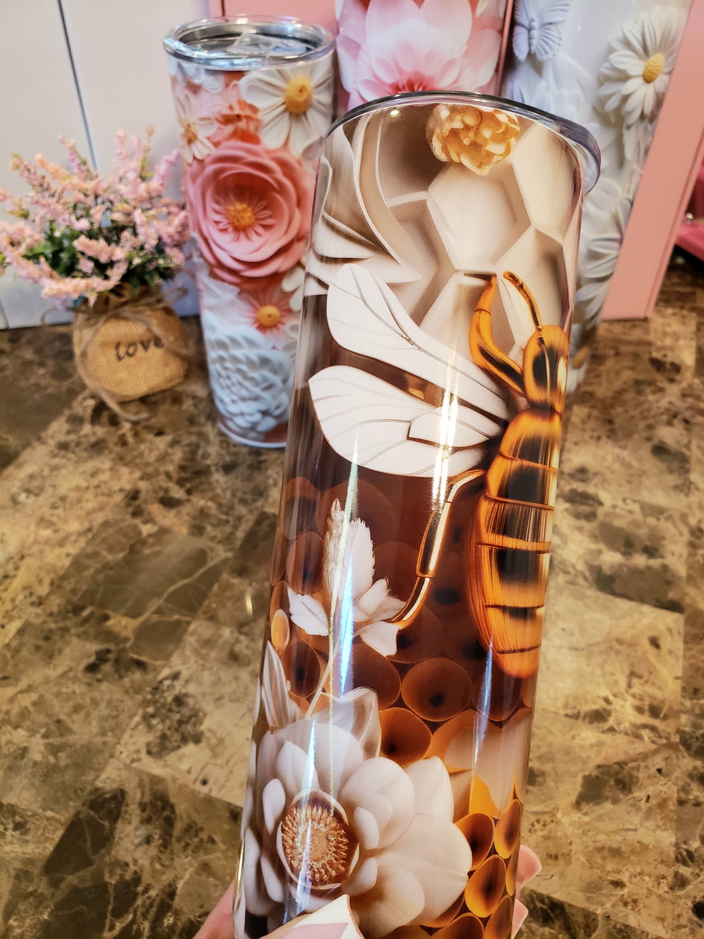 Gold Queen Bee 3D - 20oz Tumbler
