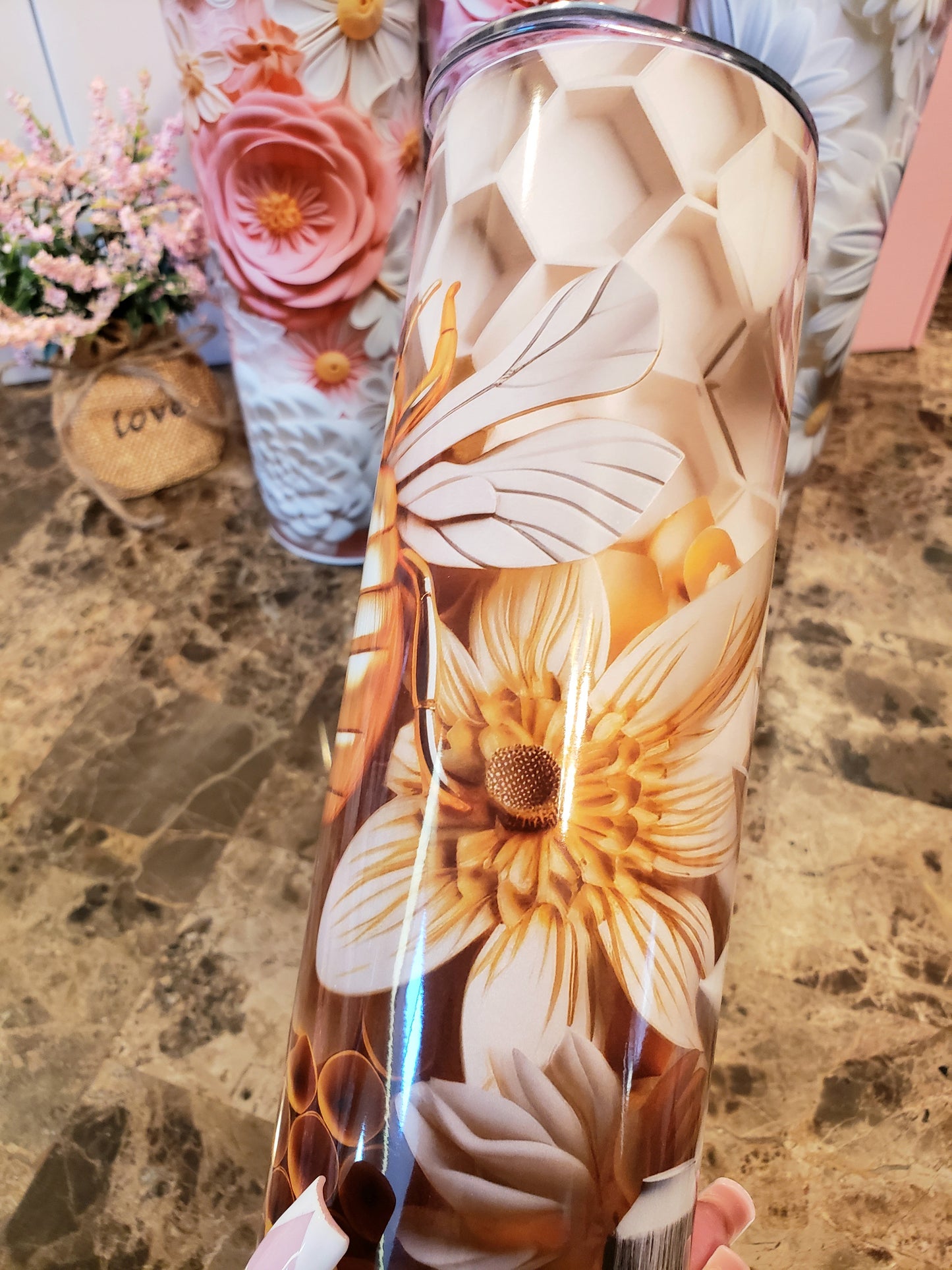 Gold Queen Bee 3D - 20oz Tumbler