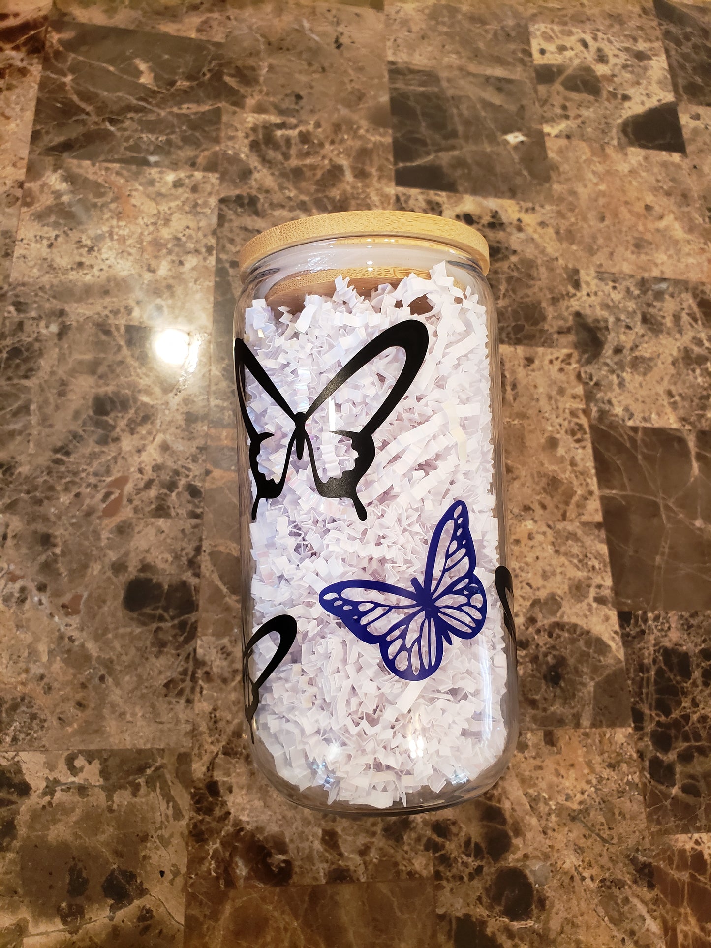 Butterfly Glass Cup With Name