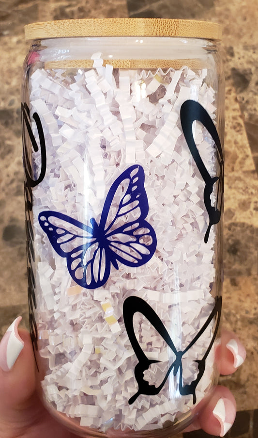 Butterfly Glass Cup With Name