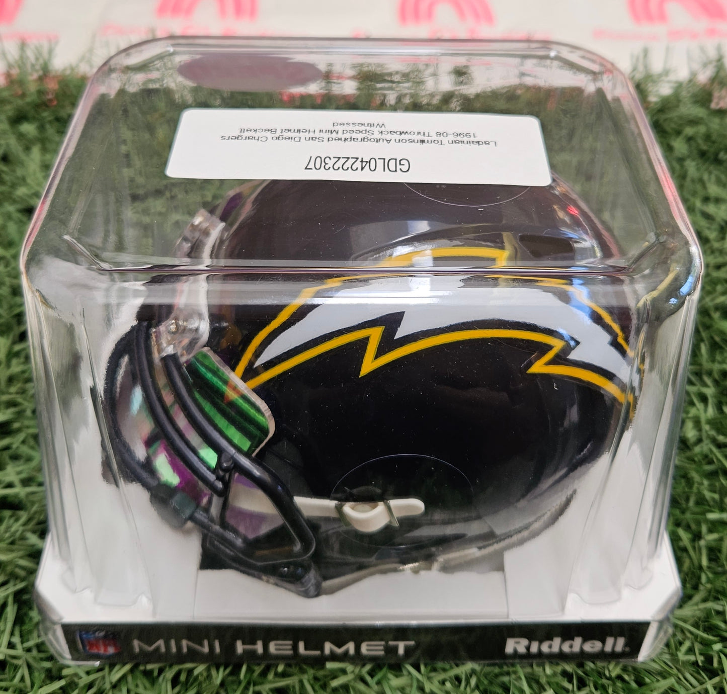 Chargers LADANIAN TOMLINSON (Visor)Signed Riddell Speed Mini Helmet AUTO - BAS