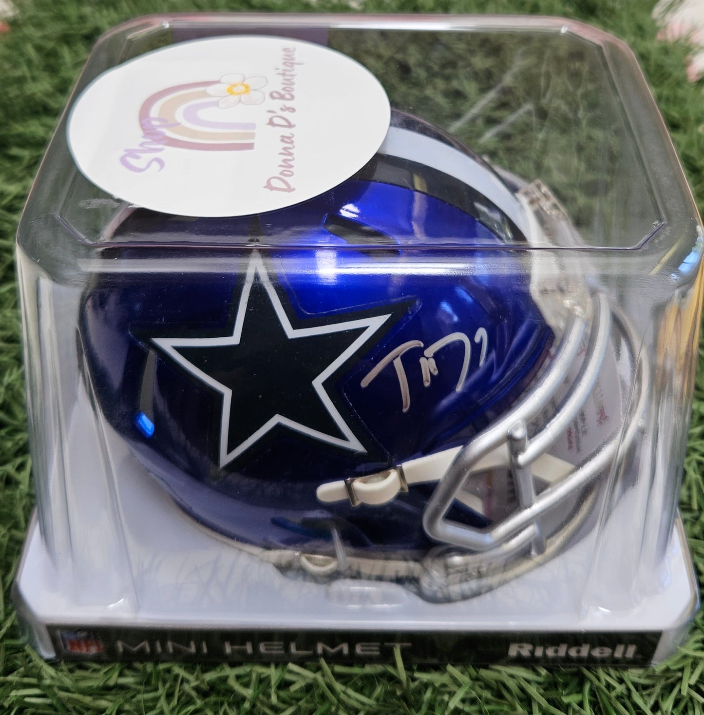 TREVON DIGGS signed DALLAS COWBOYS FLASH Mini Football Helmet w/ COA JSA