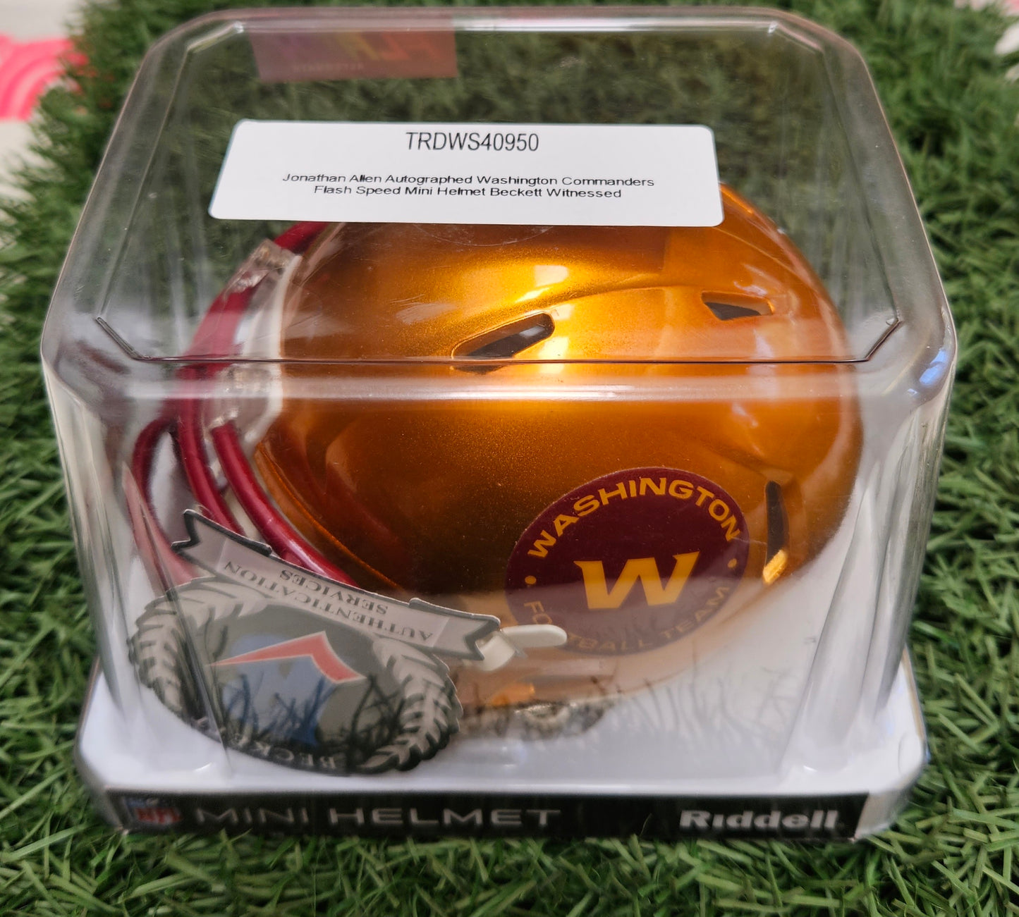 Jonathan Allen Signed Washington Flash Speed Mini Helmet-Beckett W Hologram