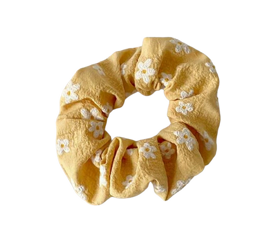 Daisy Print Scrunchies - 7 pcs