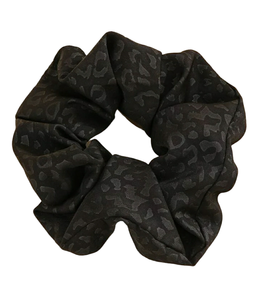 Leopard Pattern Black Scrunchie