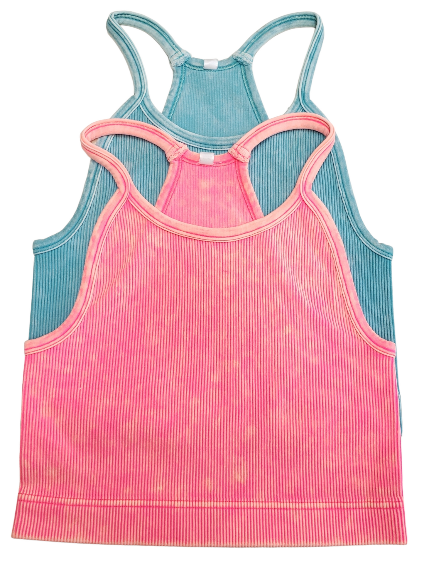 WASHED RIBBED SEAMLESS CROPPED CAMI TOP