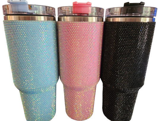 Black Rhinestone Bling 40oz Tumblers