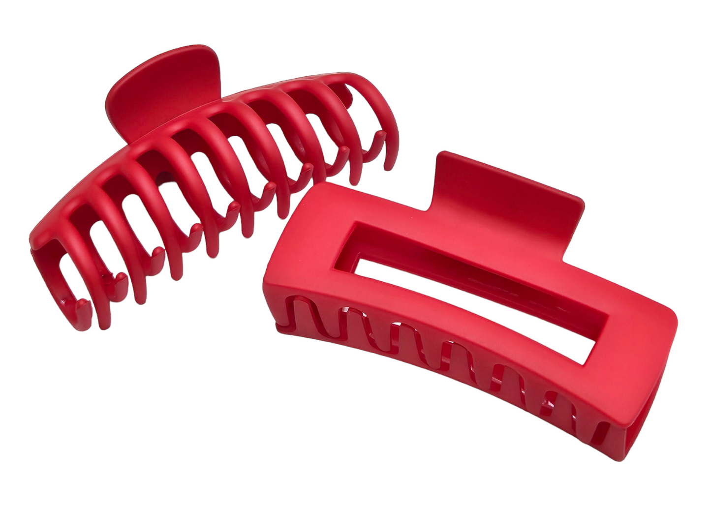 Red 2pc Hair Claw Clips