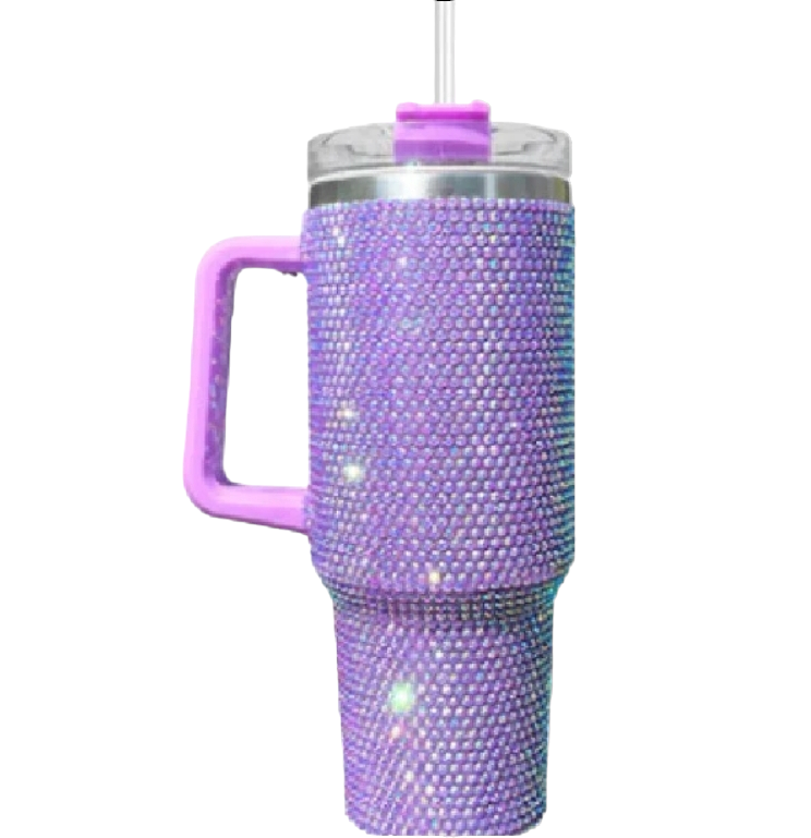 Purple 40oz Rhinestone Bling Tumblers