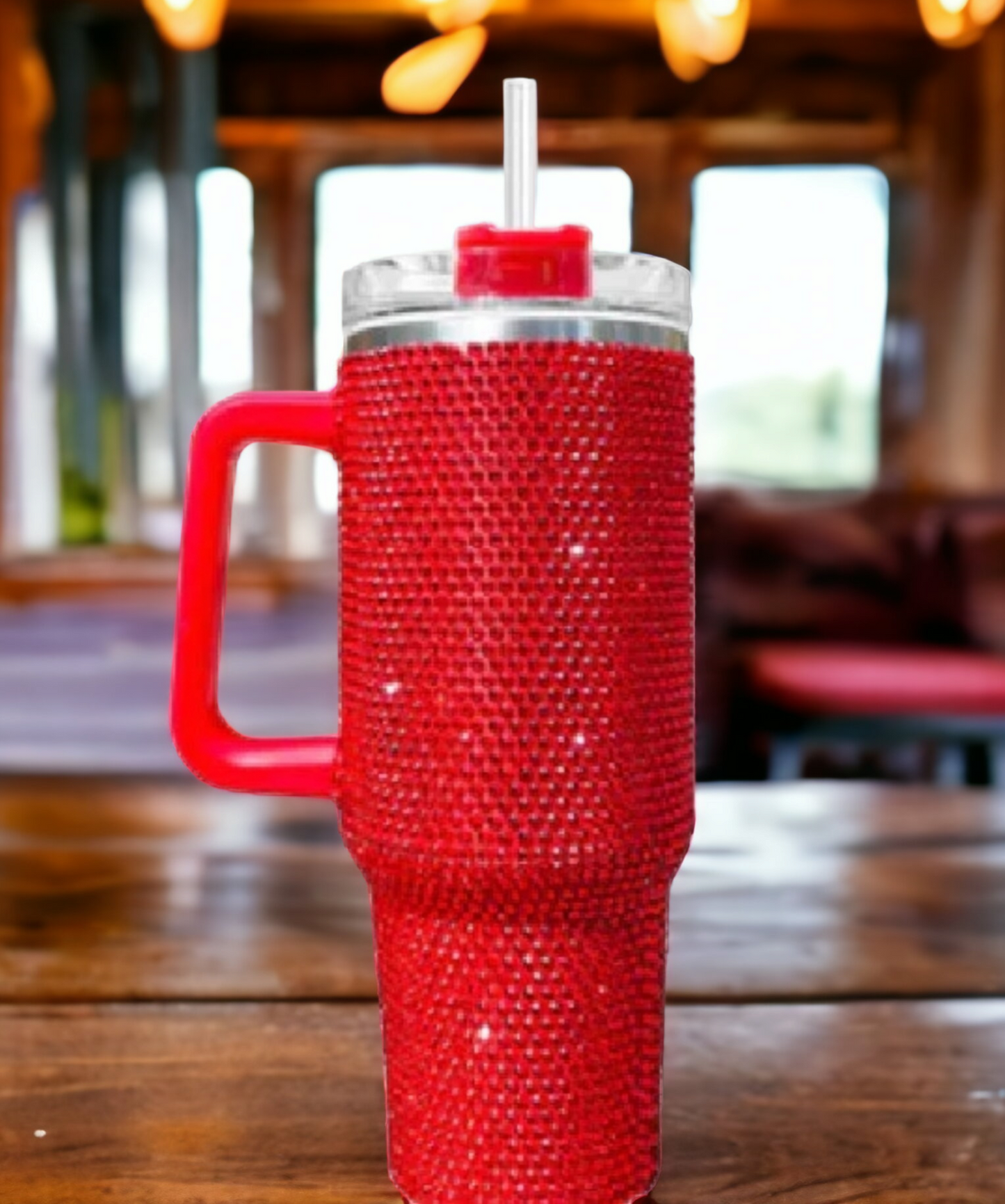 Red 40oz Rhinestone Bling Tumblers