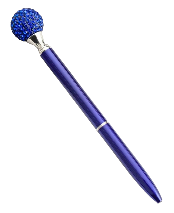 Rhinestone Ball Rotating Ballpoint Pen