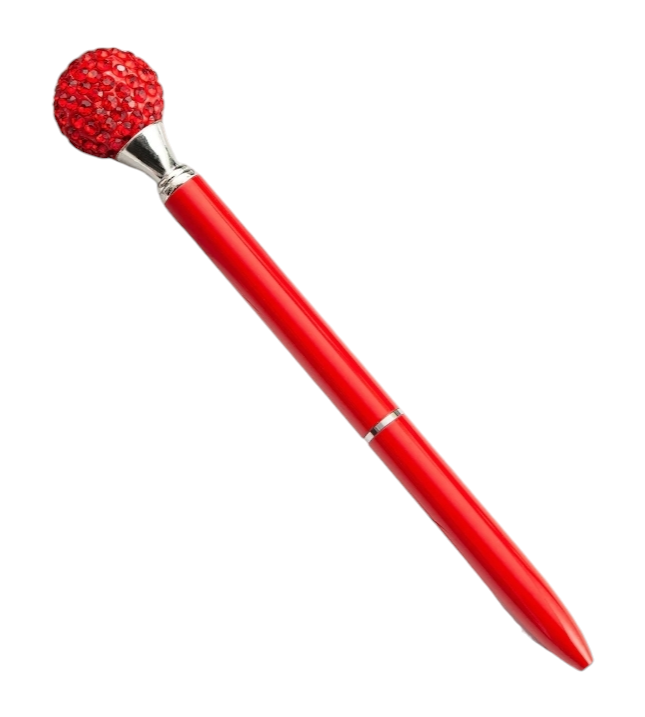 Rhinestone Ball Rotating Ballpoint Pen