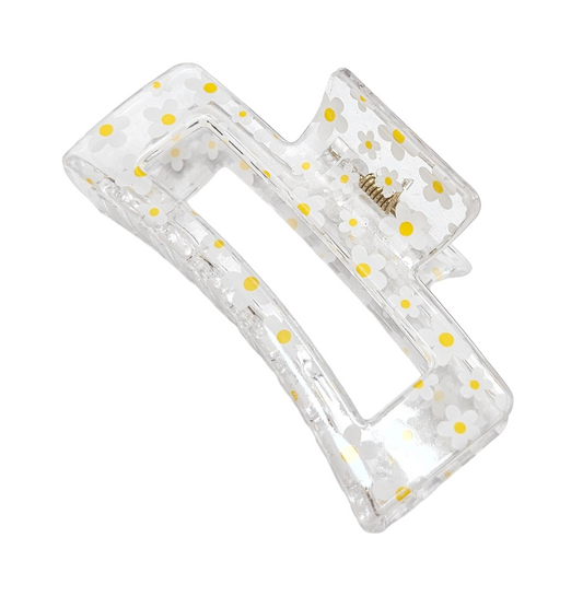 Transparent Floral Hair Claw Clip
