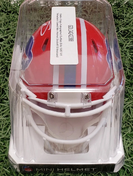 STEFON DIGGS SIGNED BUFFALO BILLS THROWBACK SPEED MINI HELMET BECKETT COA