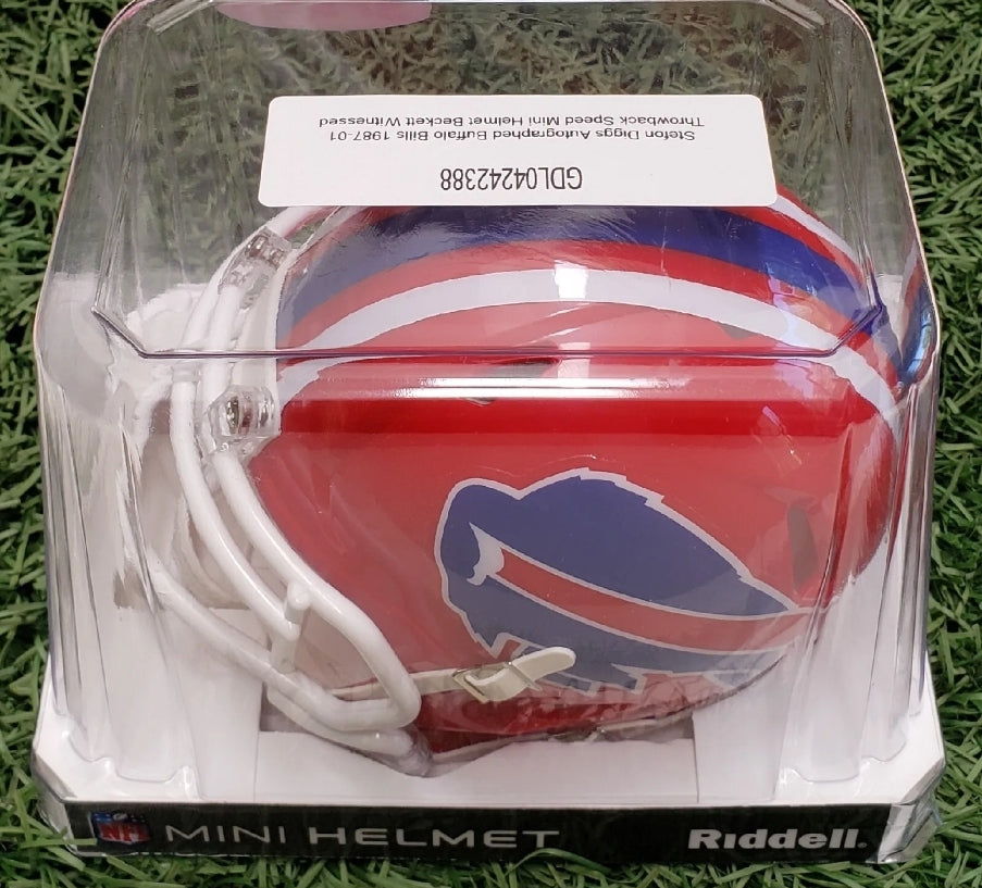 STEFON DIGGS SIGNED BUFFALO BILLS THROWBACK SPEED MINI HELMET BECKETT COA