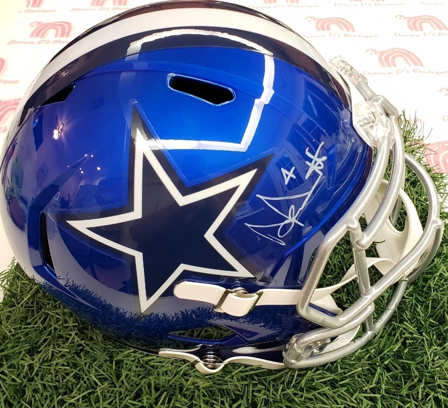 DAK PRESCOTT AUTOGRAPHED COWBOYS FULL SIZE HELMET BECKETT HOLOGRAM