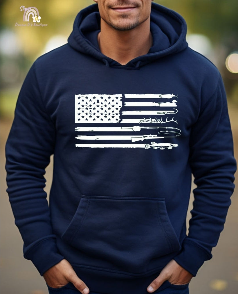 Hunting & Fishing Flag Unisex Hoodie
