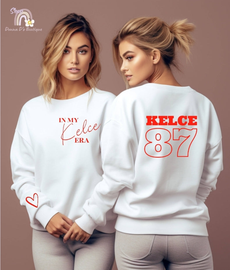 IN MY KELCE ERA - White Crewneck Sweatshirt
