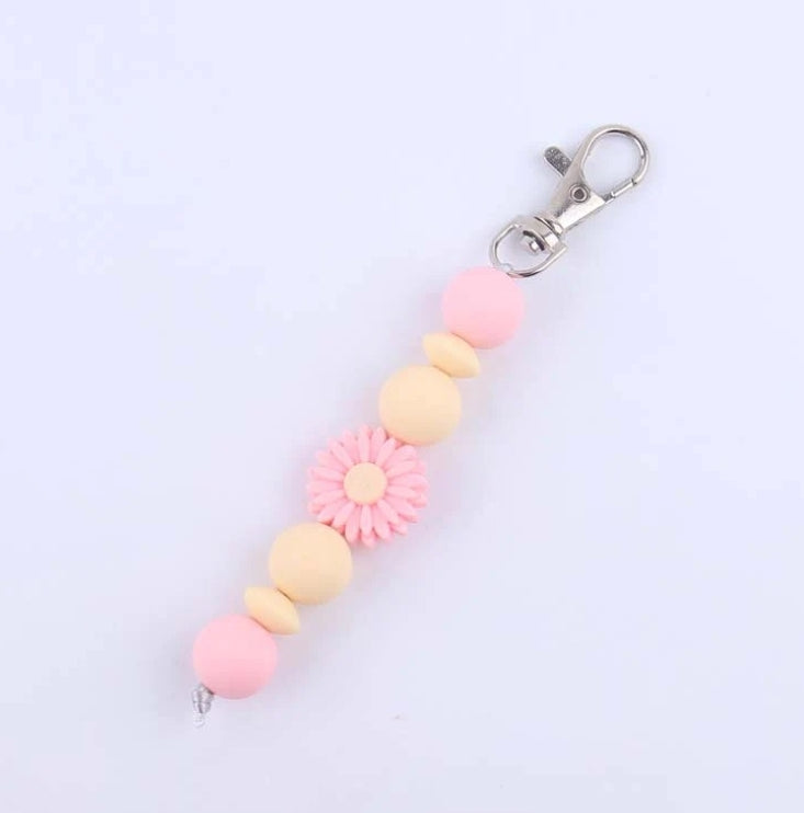 Daisy Beaded Keychain