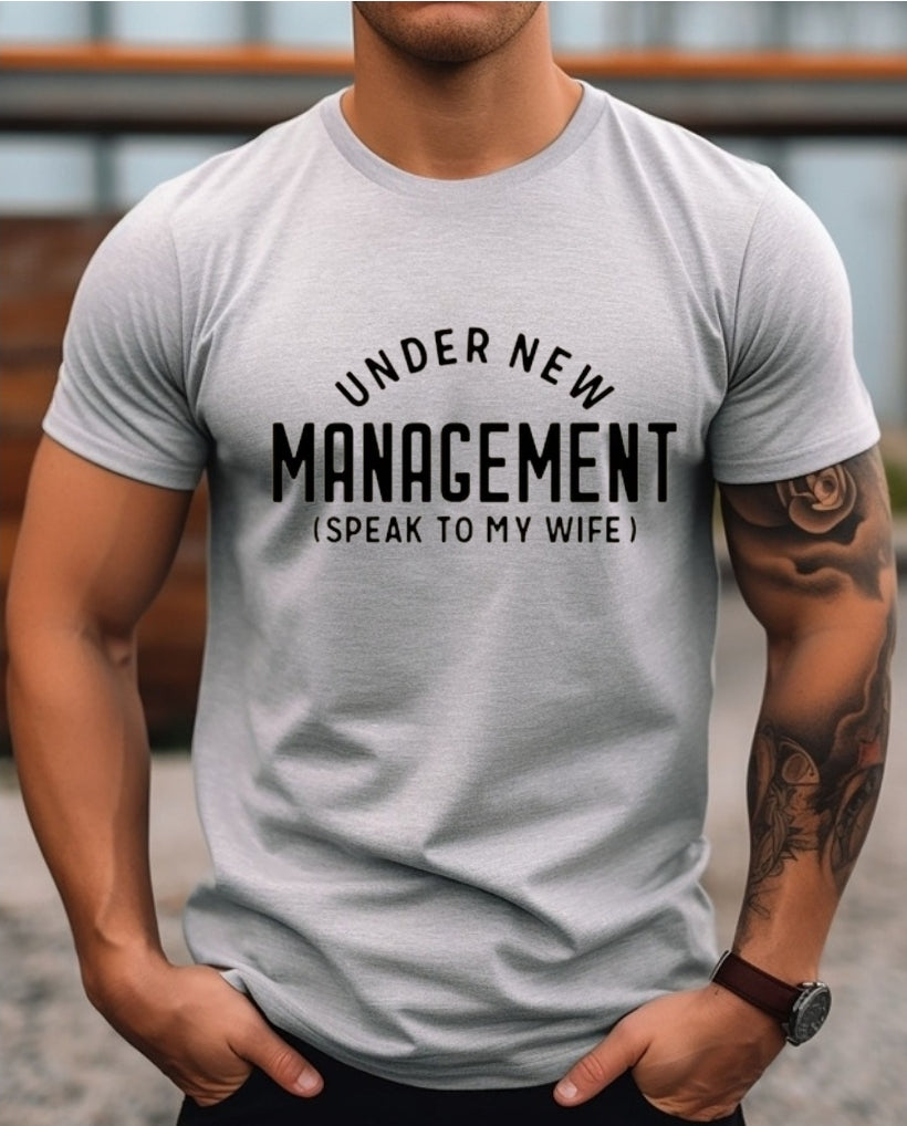 Under New Management Heather Gray Unisex Tshirt