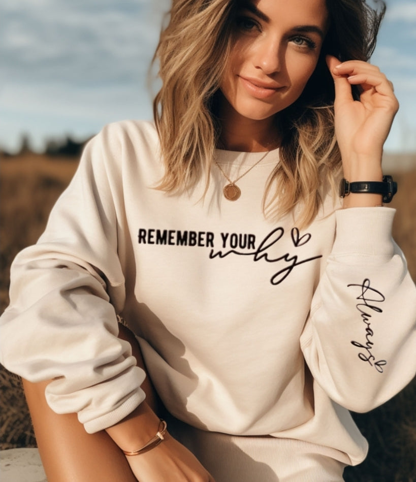 Remember Your WHY Sand Crewneck Sweatshirt