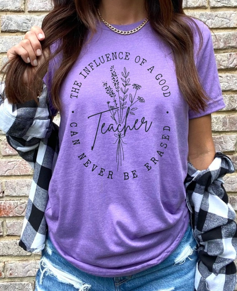 The Influence Of A Good Teacher Can Never Be Erased - Heather Purple Unisex Tshirt