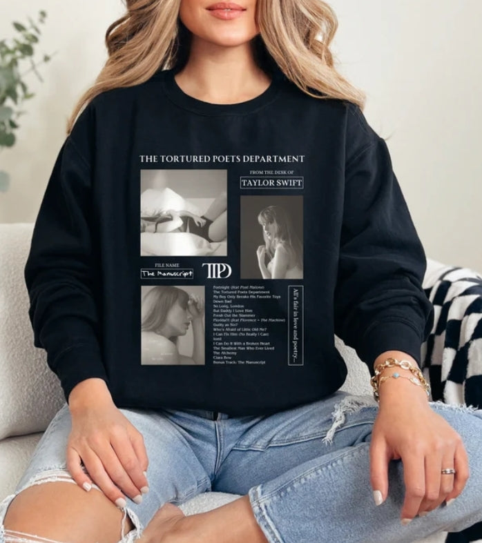 TTPD Black Unisex Crewneck Sweatshirt