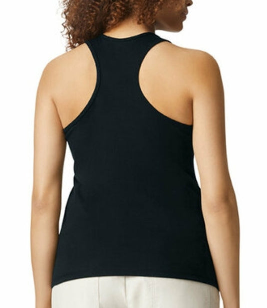 Pink SUMMER VIBES Black Racerback Tank