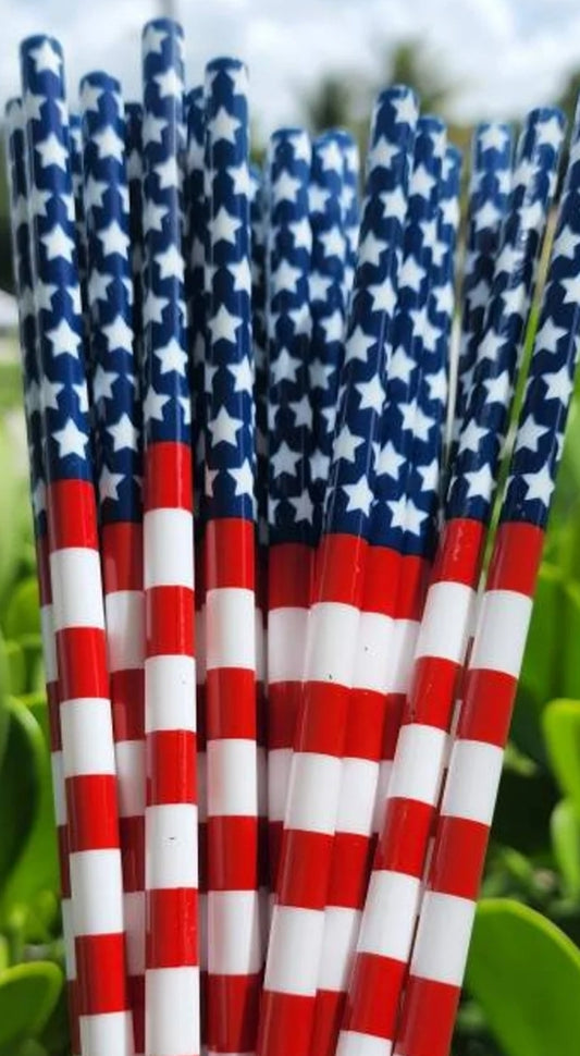 American Flag Reusable Drinking Straws