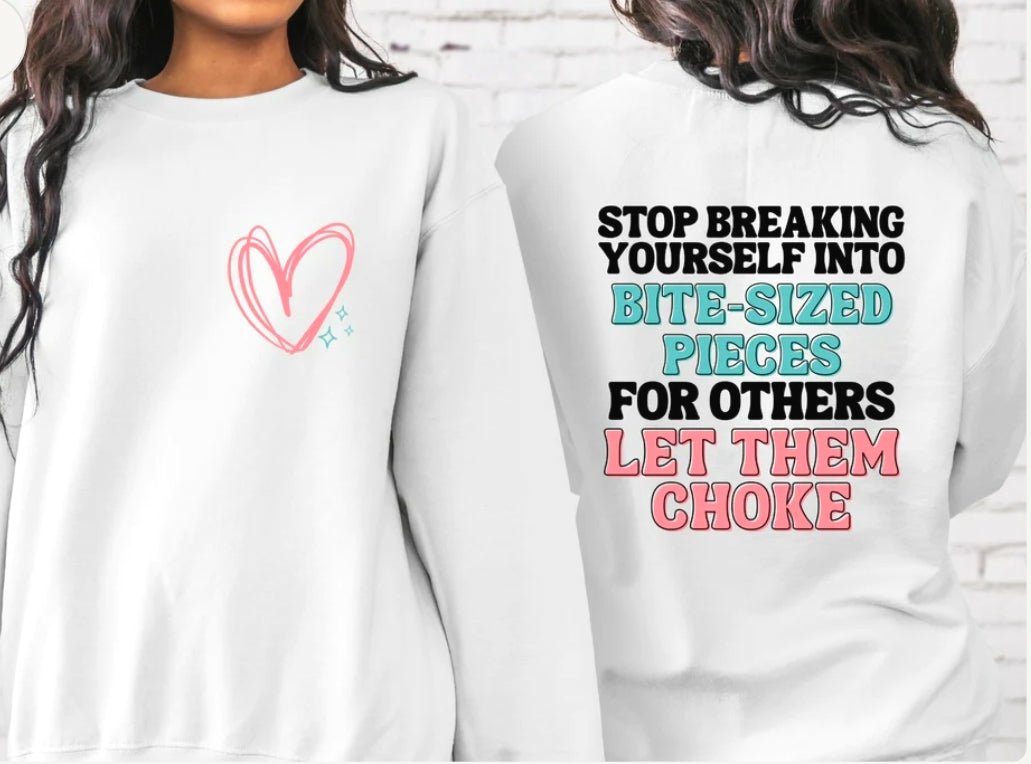 STOP BREAKING YOURSELF... White Unisex Crewneck Sweatshirt