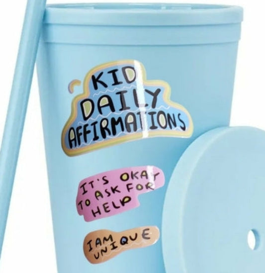 Kid Daily Affirmations - 16oz Pink or Blue Tumbler