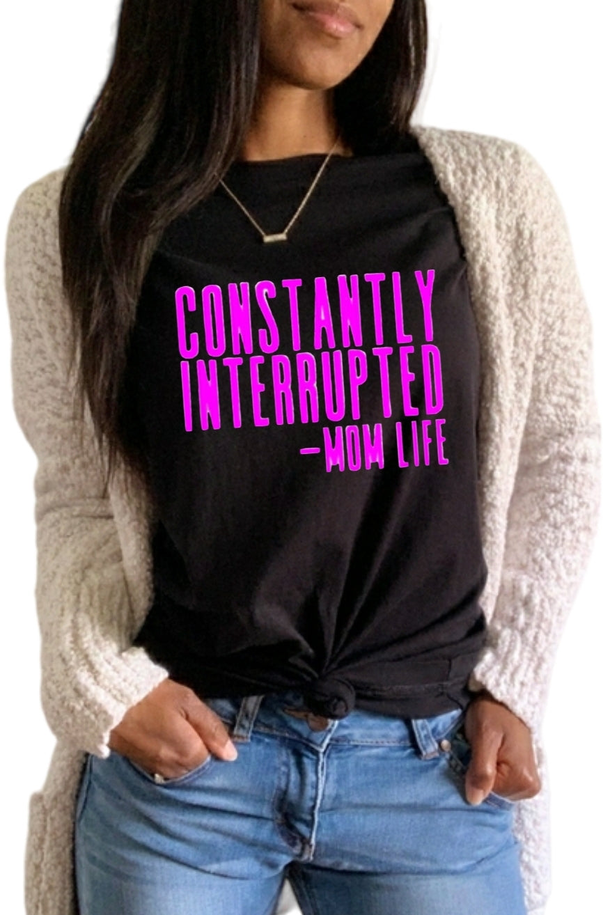 Constantly Interrupted Black Tshirt