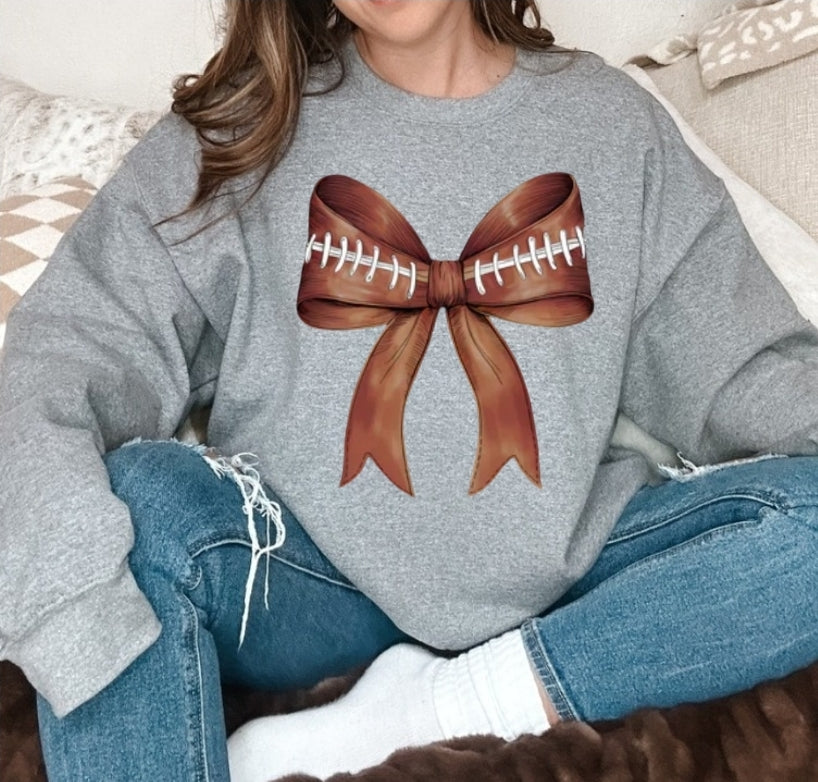 Football Bow Crewneck Sweatshirts