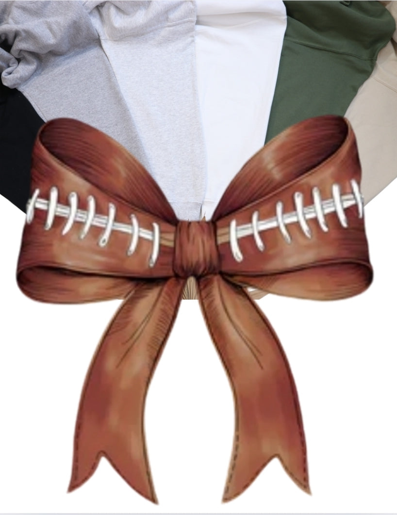 Football Bow Crewneck Sweatshirts