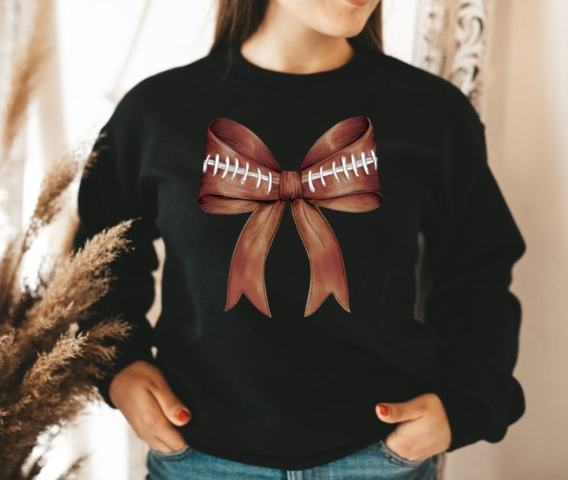 Football Bow Crewneck Sweatshirts
