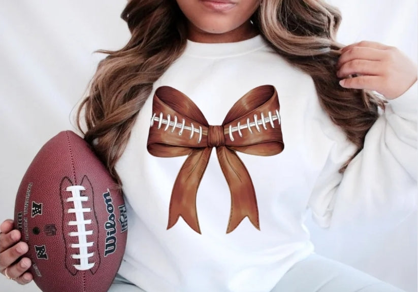 Football Bow Crewneck Sweatshirts