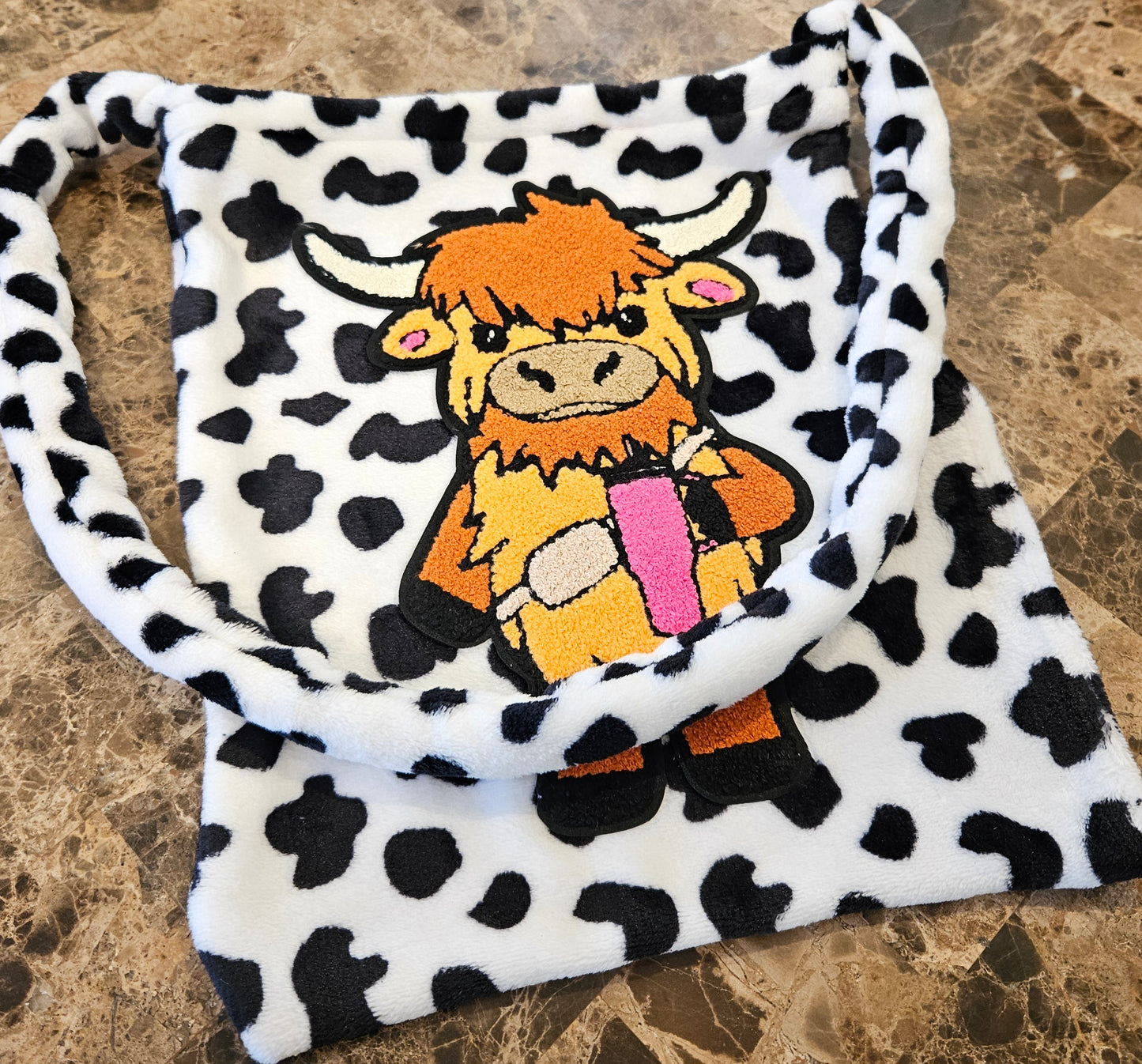 Boujee Heifer Cow Pattern Shoulder Bag