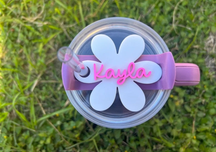 CUSTOM FLOWER Name Plate Tag for 40oz Tumbler