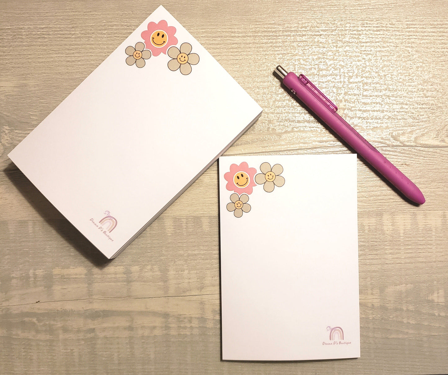 4" x 6" Floral Smiley Face Signature Sticky Post-it Notes