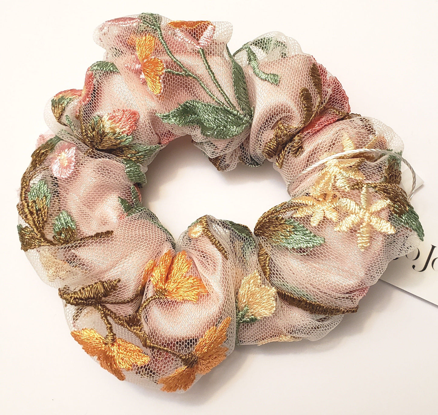 Pink Garden Floral Scrunchie
