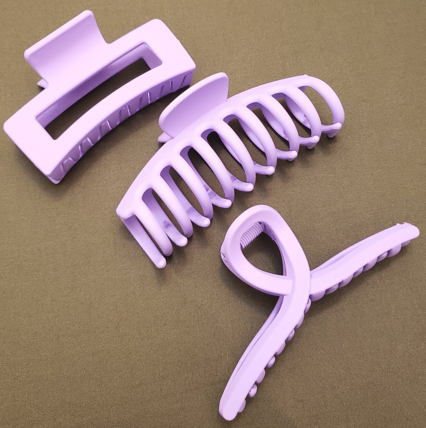 Matte Hair Claw Clips - 3pc Set