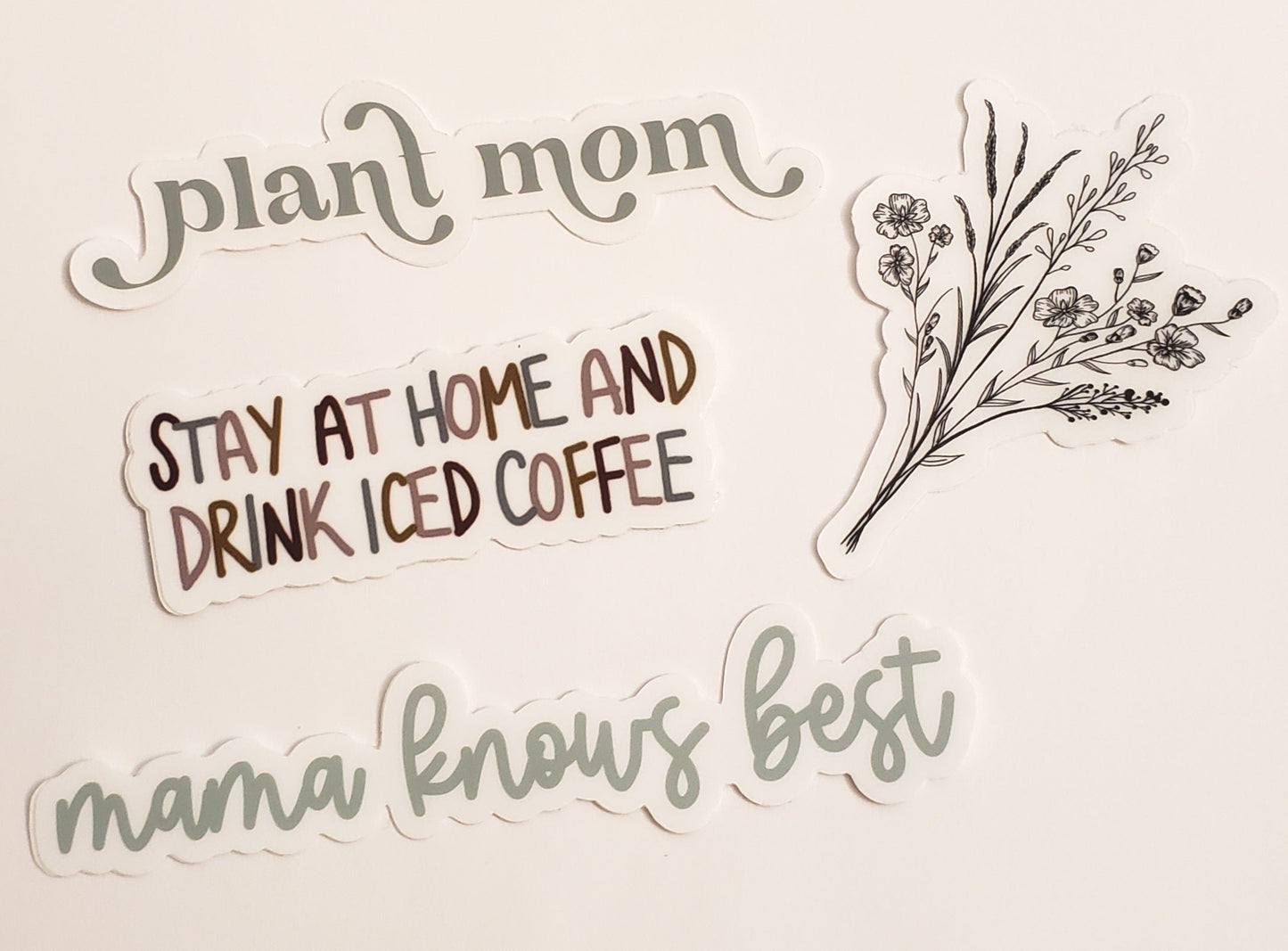 CLEAR Black Wildflower Stickers