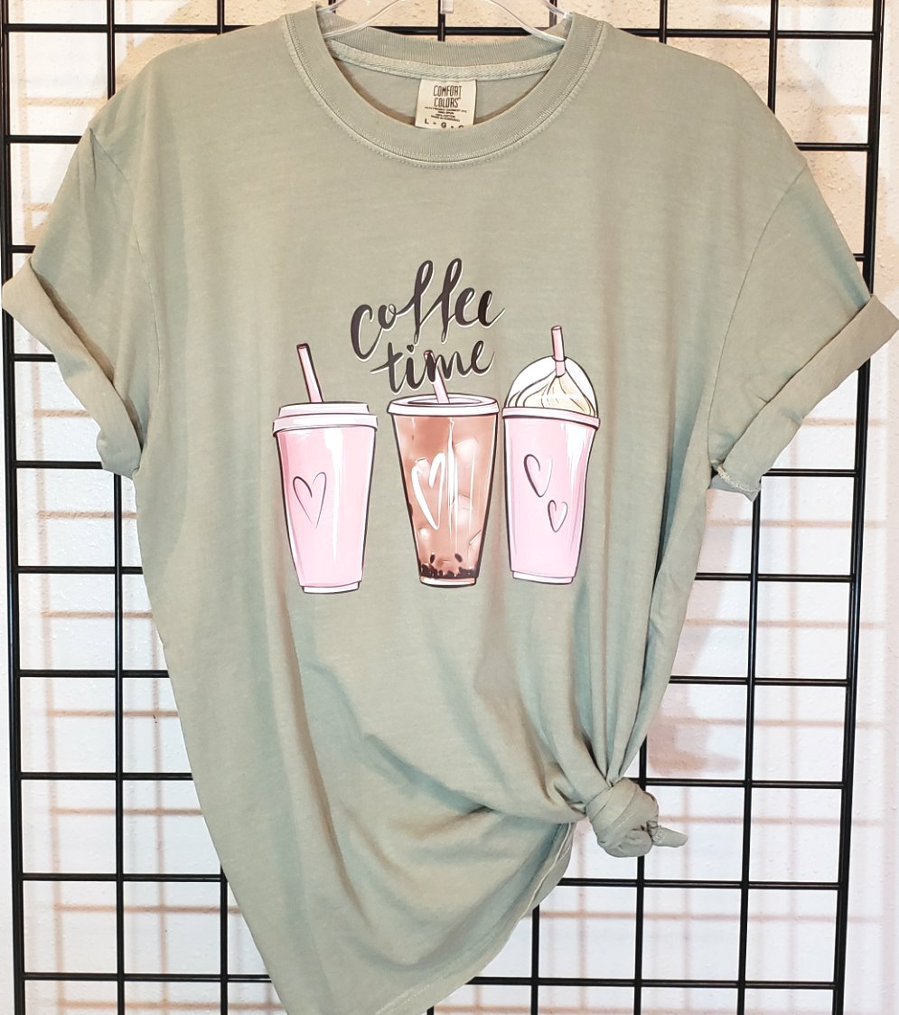 Coffee Time Sandstone Comfort Colors Unisex Tshirt