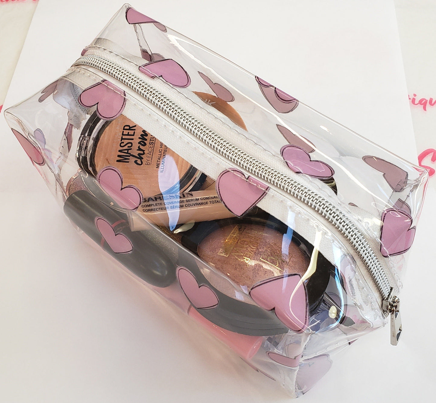 Pink Heart Makeup Bag