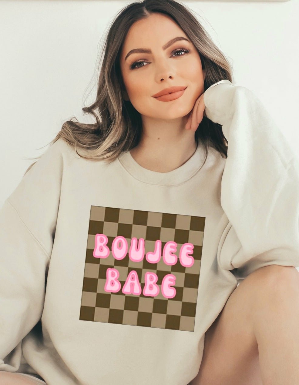 Boujee Babe Sand Unisex Crewneck